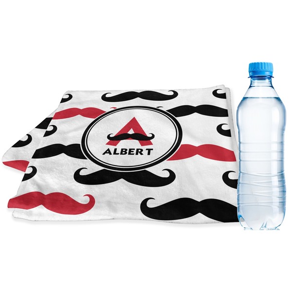 Custom Mustache Print Sports & Fitness Towel (Personalized)