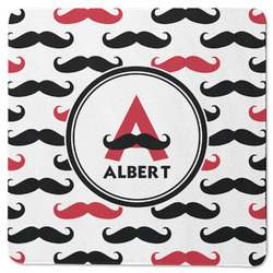 Mustache Print Square Rubber Backed Coaster (Personalized)