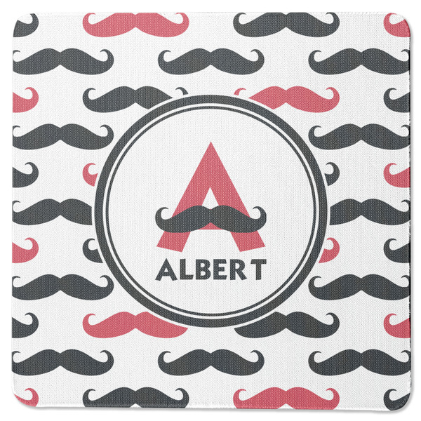 Custom Mustache Print Square Rubber Backed Coaster (Personalized)