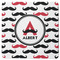 Mustache Print Square Rubber Backed Coaster (Personalized)