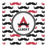 Mustache Print Square Decal - XLarge (Personalized)