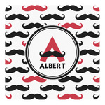 Mustache Print Square Decal - Large (Personalized)