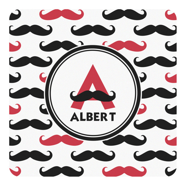 Custom Mustache Print Square Decal - XLarge (Personalized)