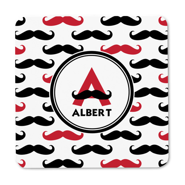 Mustache Print Square Fridge Magnet - FRONT