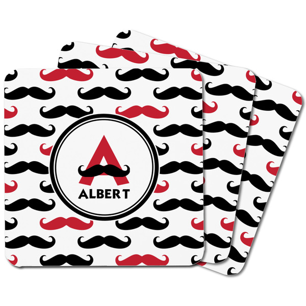 Mustache Print Square Fridge Magnet - MAIN