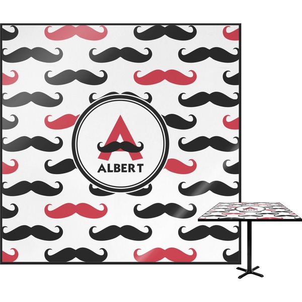 Custom Mustache Print Square Table Top (Personalized)