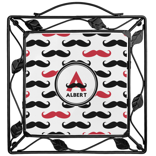 Custom Mustache Print Square Trivet (Personalized)