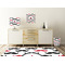 Mustache Print Square Wall Decal Wooden Desk