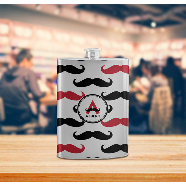 Mustache Print Stainless Steel Flask - LIFESTYLE 2