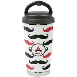 Mustache Print Stainless Steel Coffee Tumbler (Personalized)