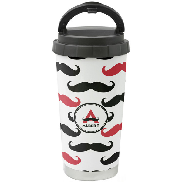 Custom Mustache Print Stainless Steel Coffee Tumbler (Personalized)