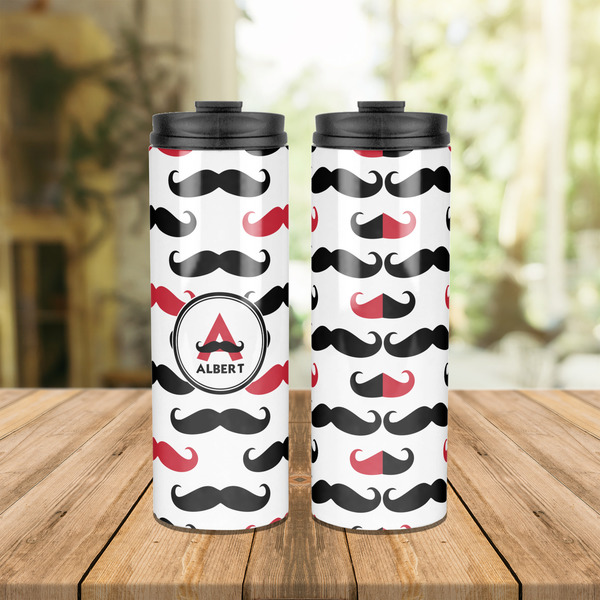 Mustache Print Stainless Steel Tumbler - Lifestyle