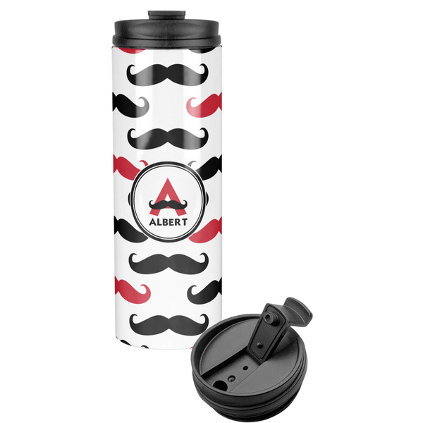 Custom Mustache Print Stainless Steel Skinny Tumbler (Personalized)