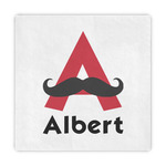 Mustache Print Standard Decorative Napkins (Personalized)