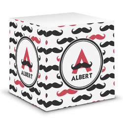 Mustache Print Sticky Note Cube (Personalized)