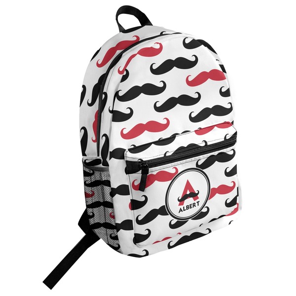 Custom Mustache Print Student Backpack (Personalized)