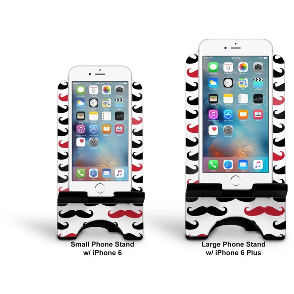 Mustache Print Stylized Phone Stand - Comparison