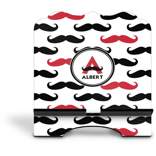 Mustache Print Stylized Tablet Stand - Front without iPad