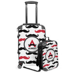 Mustache Print Kids 2-Piece Luggage Set - Suitcase & Backpack (Personalized)