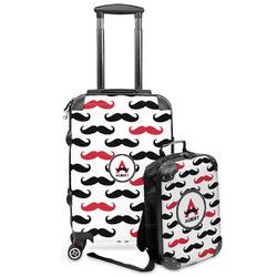 Mustache Print Kids 2-Piece Luggage Set - Suitcase & Backpack (Personalized)
