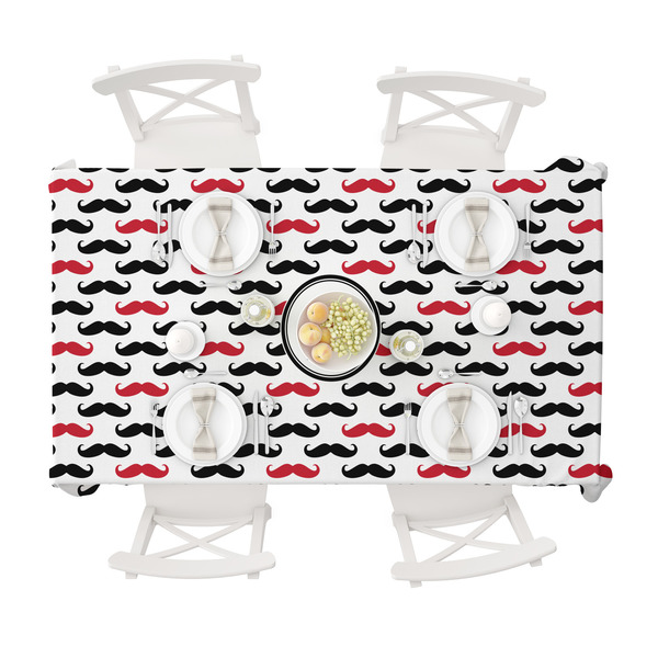 Mustache Print Tablecloths (58"x102") - TOP VIEW