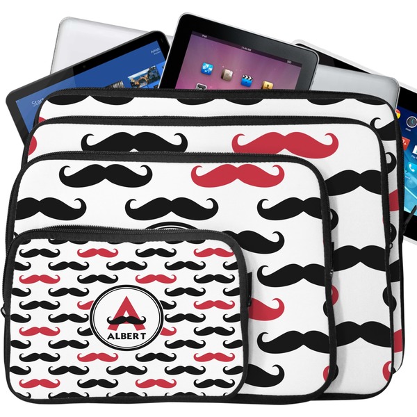 Mustache Print Laptop Case Sizes