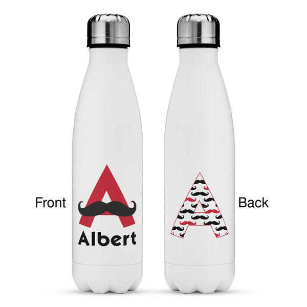 Mustache Print Tapered Water Bottle - Apvl
