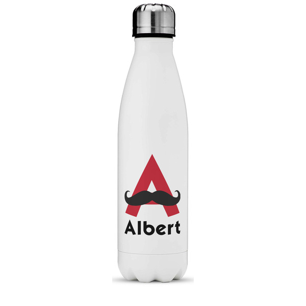 Custom Mustache Print Water Bottle - 17 oz. - Stainless Steel - Full Color Printing (Personalized)