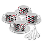 Mustache Print Tea Cup - Set of 4 (Personalized)