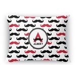 Mustache Print Rectangular Throw Pillow Case - 12"x18" (Personalized)
