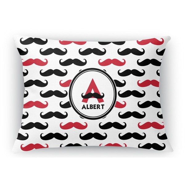 Custom Mustache Print Rectangular Throw Pillow Case - 12"x18" (Personalized)