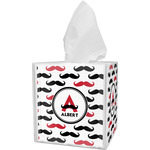 Mustache Print Tissue Box Cover (Personalized)
