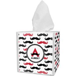 Mustache Print Tissue Box Cover (Personalized)