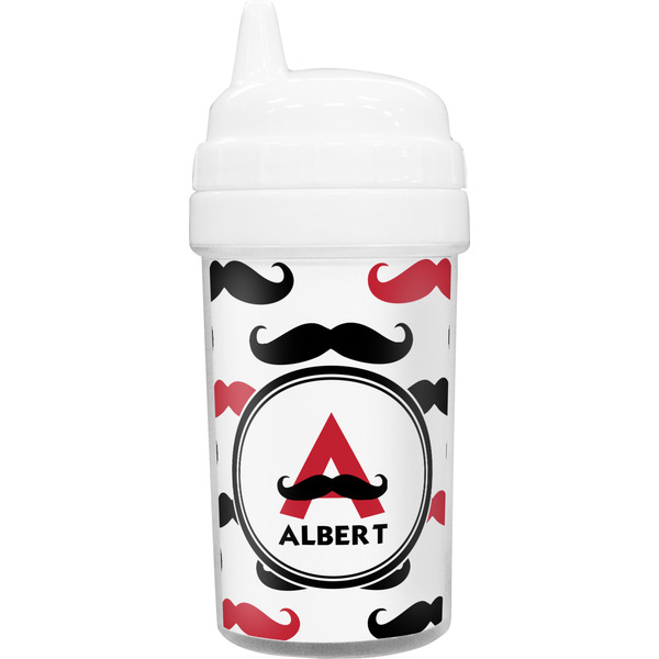 Custom Mustache Print Toddler Sippy Cup (Personalized)