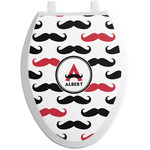 Mustache Print Toilet Seat Decal - Elongated (Personalized)