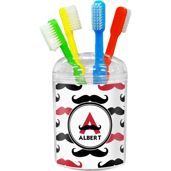 Custom Mustache Print Toothbrush Holder (Personalized)