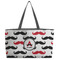 Mustache Print Beach Totes Bag - w/ Black Handles (Personalized)