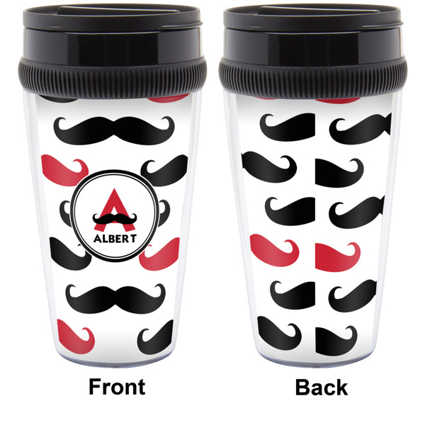 Mustache Print Travel Mug Approval (Personalized)