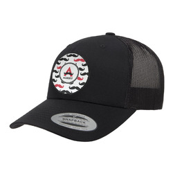Mustache Print Trucker Hat - Black (Personalized)