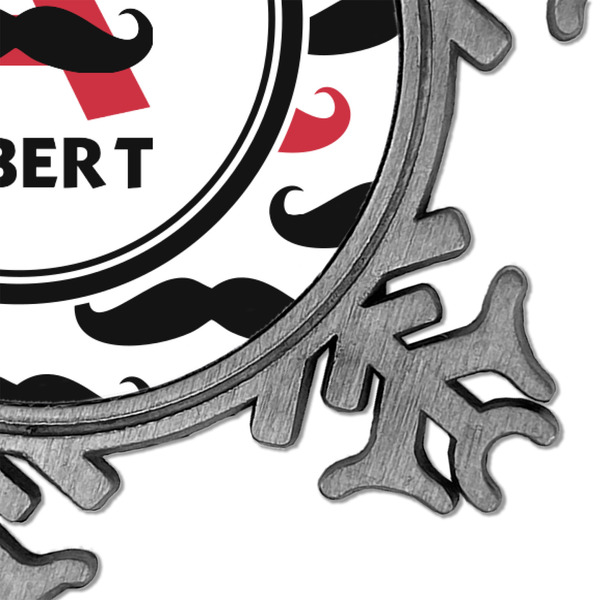 Mustache Print Vintage Snowflake - Detail