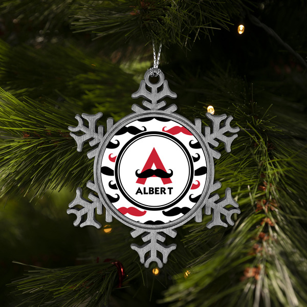 Mustache Print Vintage Snowflake - (LIFESTYLE)