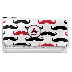 Mustache Print Vinyl Checkbook Cover (Personalized)