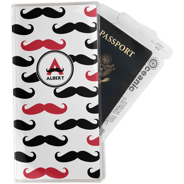Custom Mustache Print Travel Document Holder