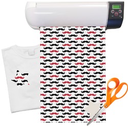 Mustache Print Heat Transfer Vinyl Sheet (12"x18")