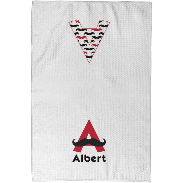 Mustache Print Waffle Towel - Partial Print - Approval Image