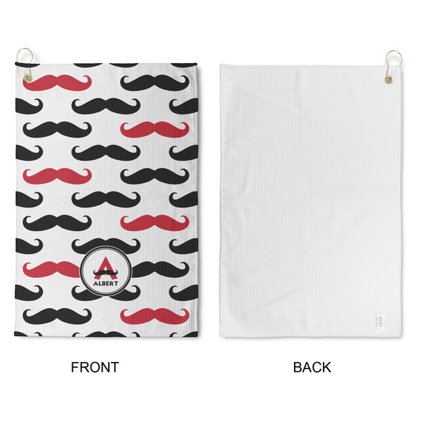 Mustache Print Waffle Weave Golf Towel - Approval