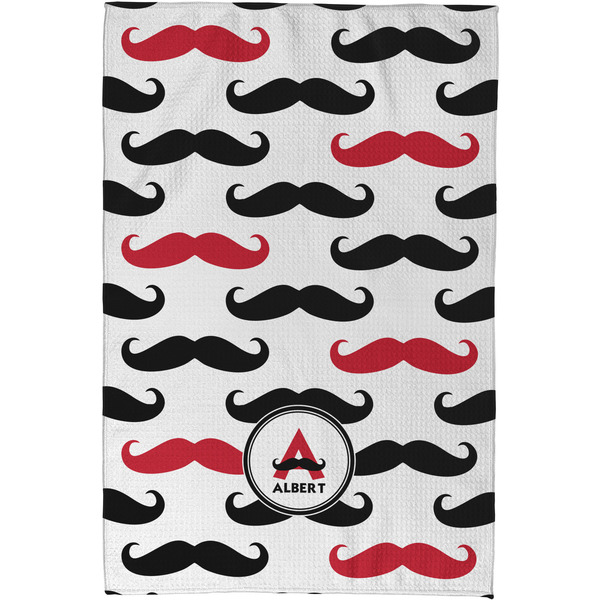 Mustache Print Waffle Weave Towel - Full Color Print - Approval Image