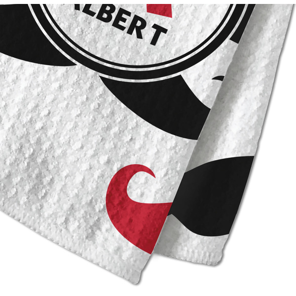 Mustache Print Waffle Weave Towel - Closeup of Material Image