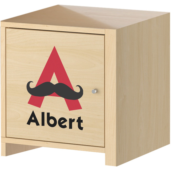 Mustache Print Wall Graphic on Wooden Cabinet