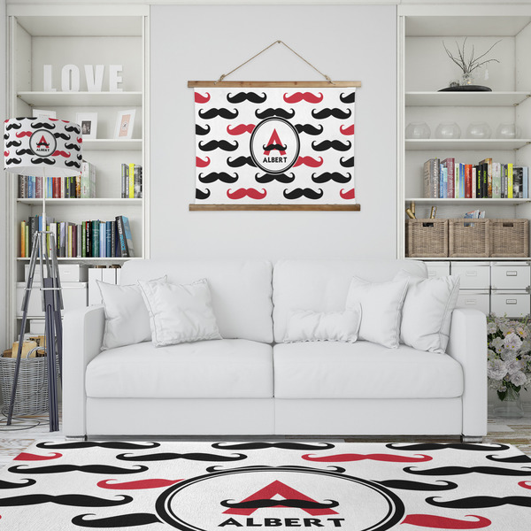 Mustache Print Wall Hanging Tapestry - IN CONTEXT